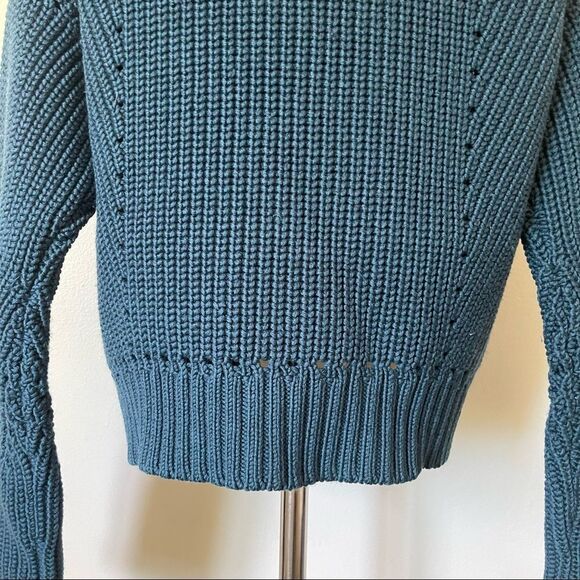 Grey by Jason Wu Blue mock neck pullover wool sweater heavy weight Large - Picture 6 of 8